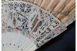 The sacrificial lamb, fan circa 1740