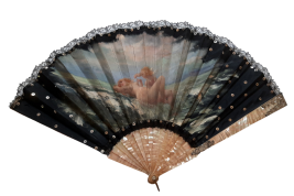 Female sensuality,  fan by Alexandre Courtines circa 1895