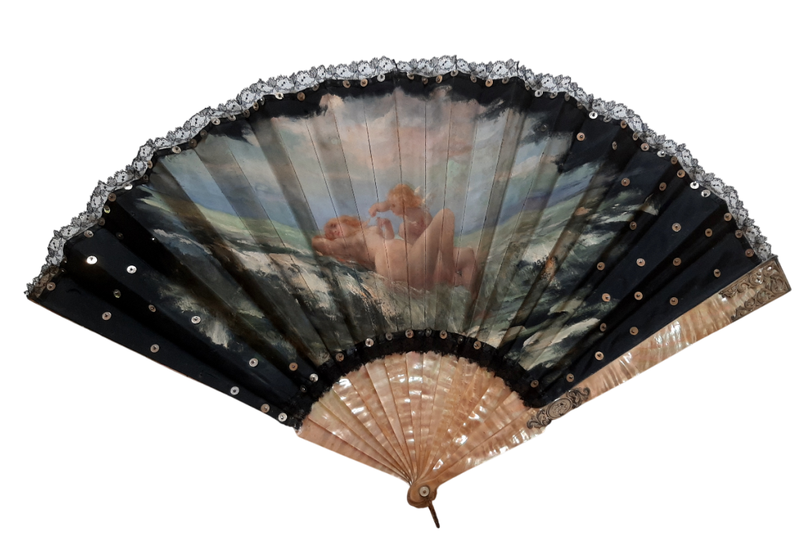 Female sensuality,  fan by Alexandre Courtines circa 1895