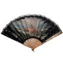 Female sensuality,  fan by Alexandre Courtines circa 1895
