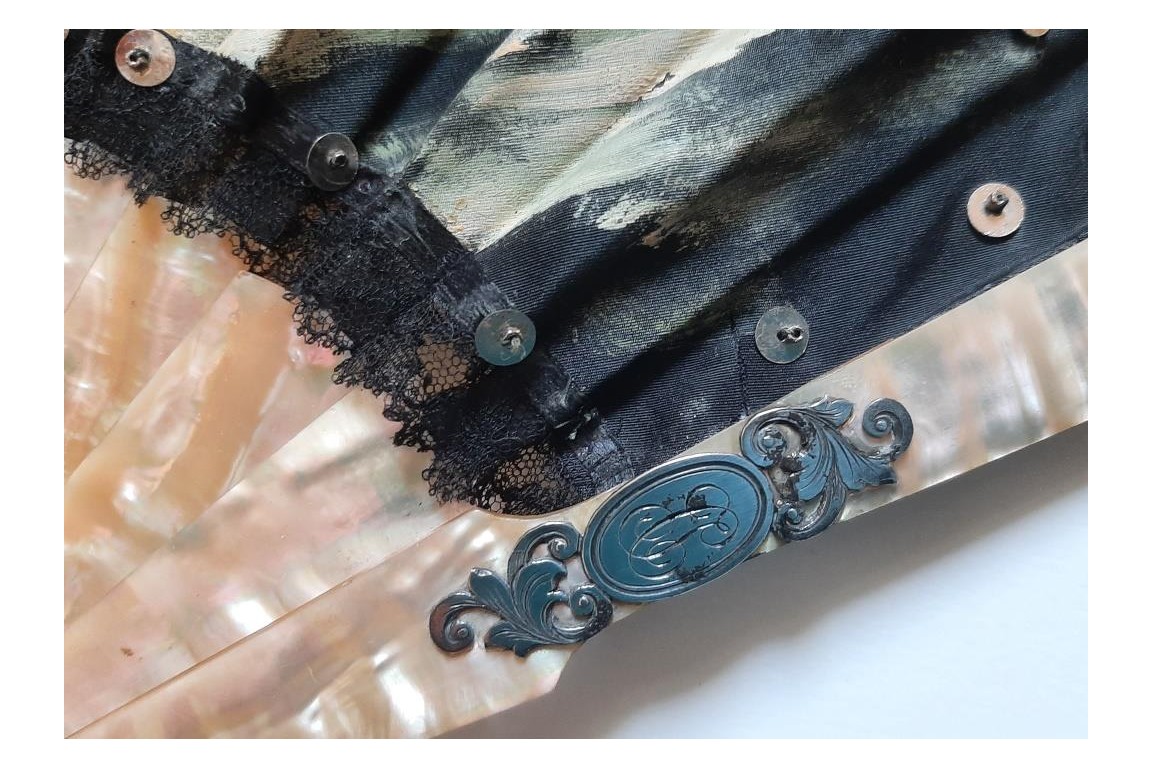 Female sensuality,  fan by Alexandre Courtines circa 1895