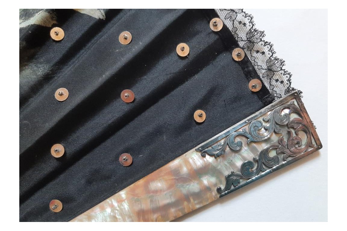 Female sensuality,  fan by Alexandre Courtines circa 1895