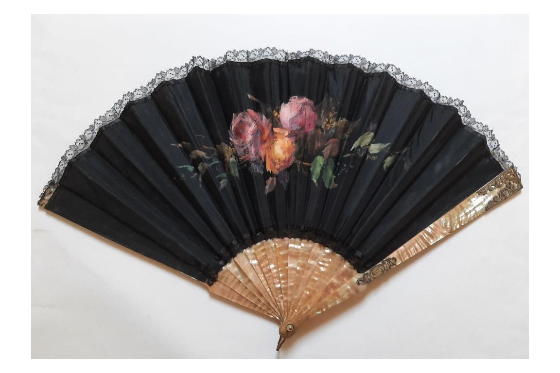 Female sensuality,  fan by Alexandre Courtines circa 1895