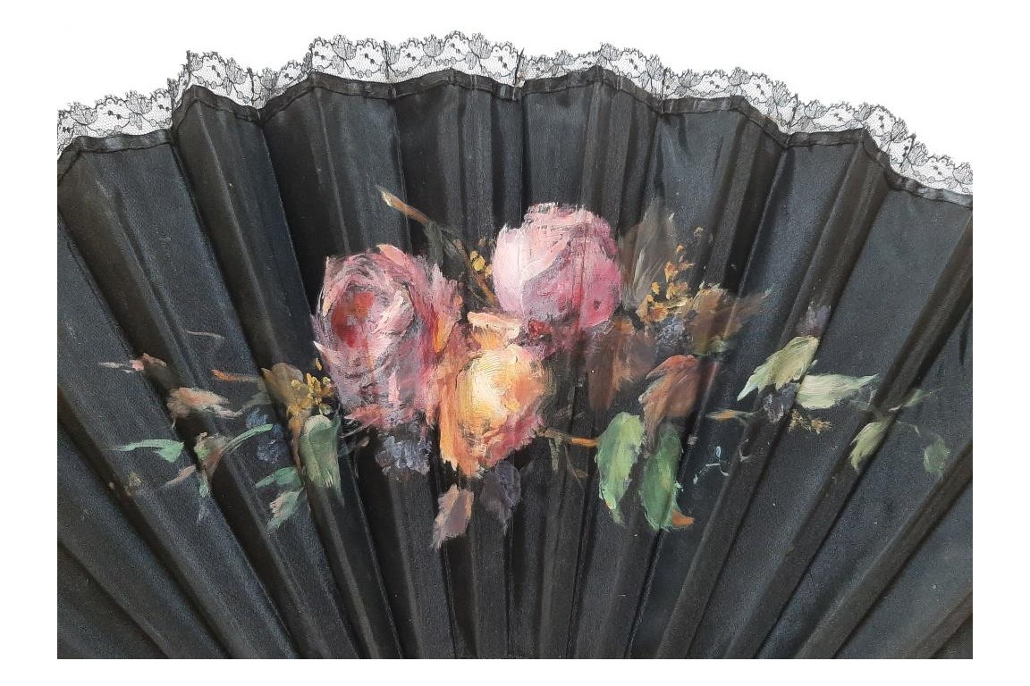 Female sensuality,  fan by Alexandre Courtines circa 1895