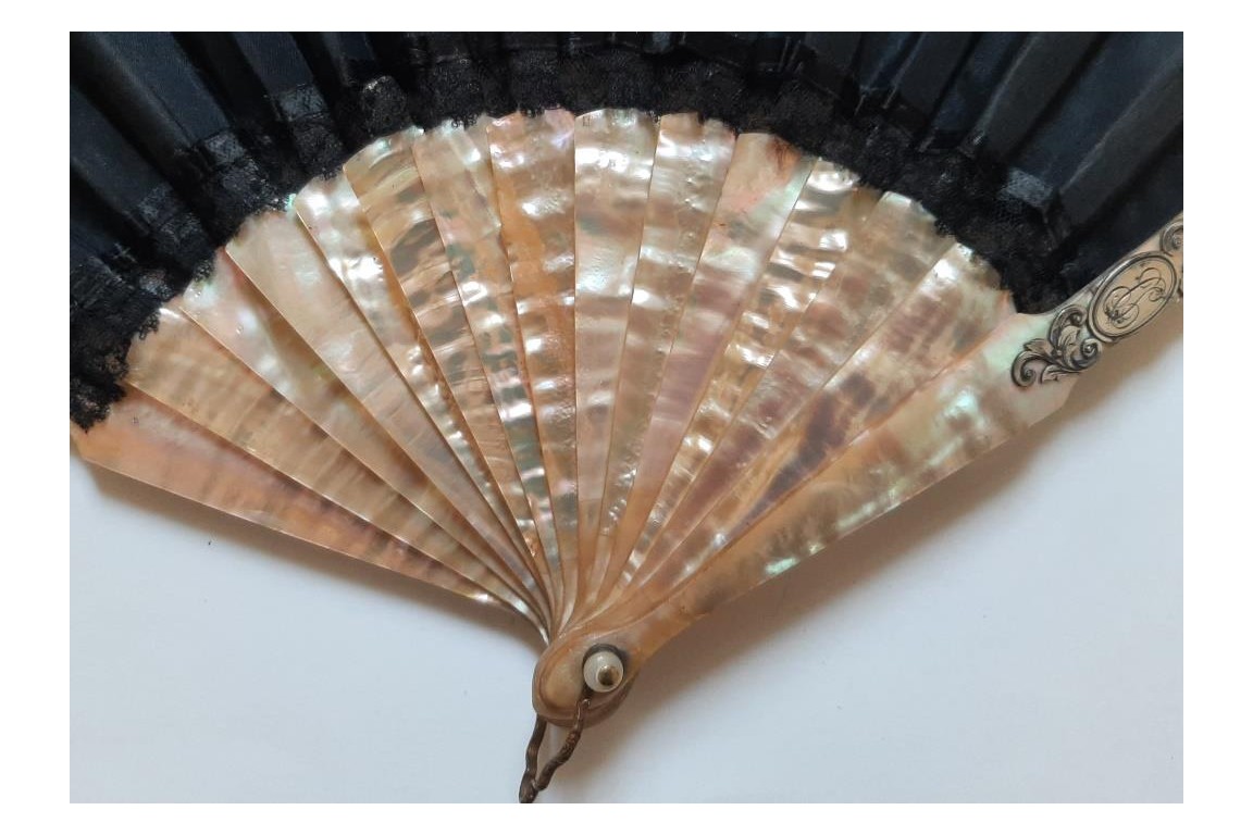 Female sensuality,  fan by Alexandre Courtines circa 1895