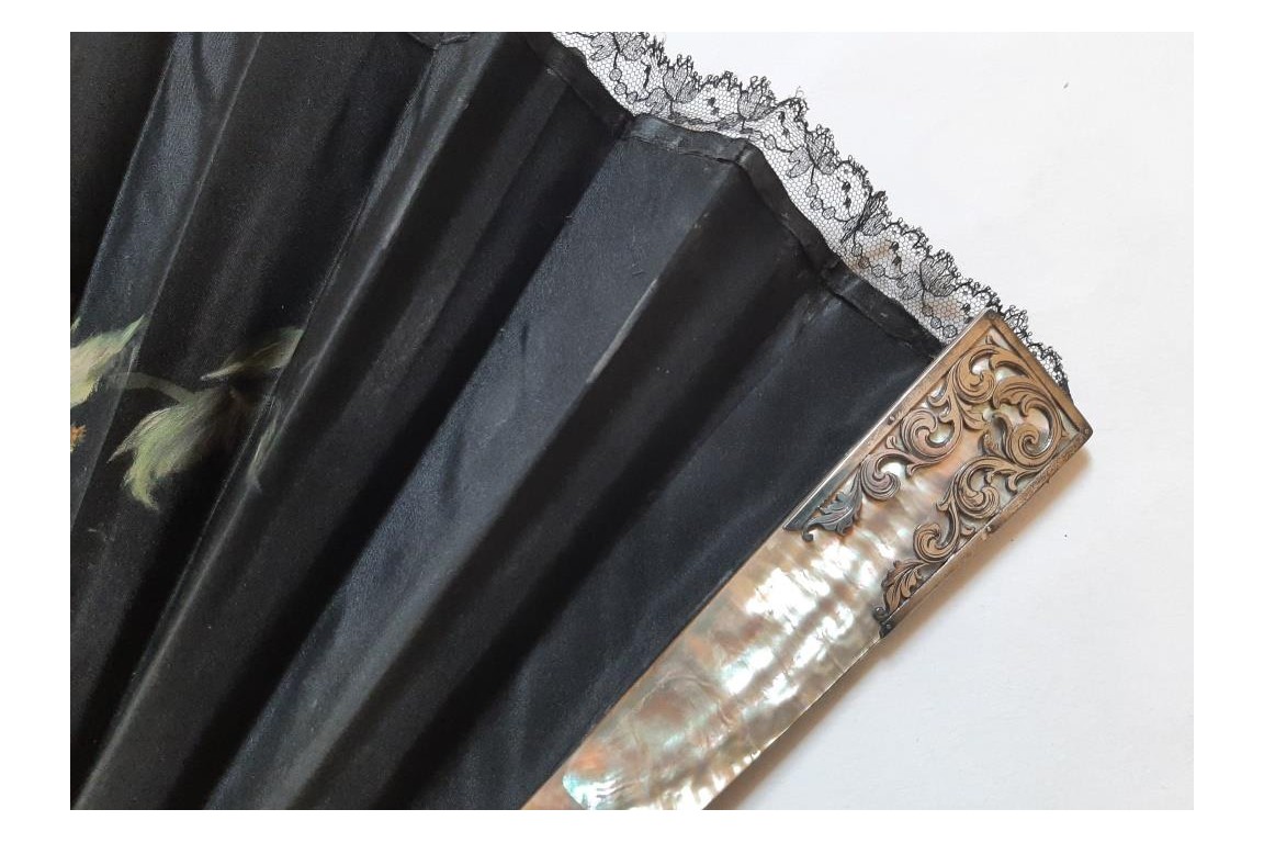 Female sensuality,  fan by Alexandre Courtines circa 1895