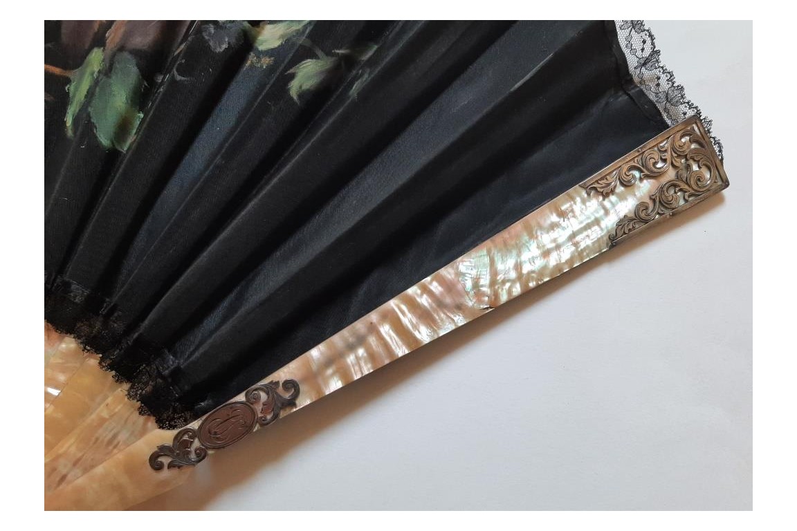 Female sensuality,  fan by Alexandre Courtines circa 1895