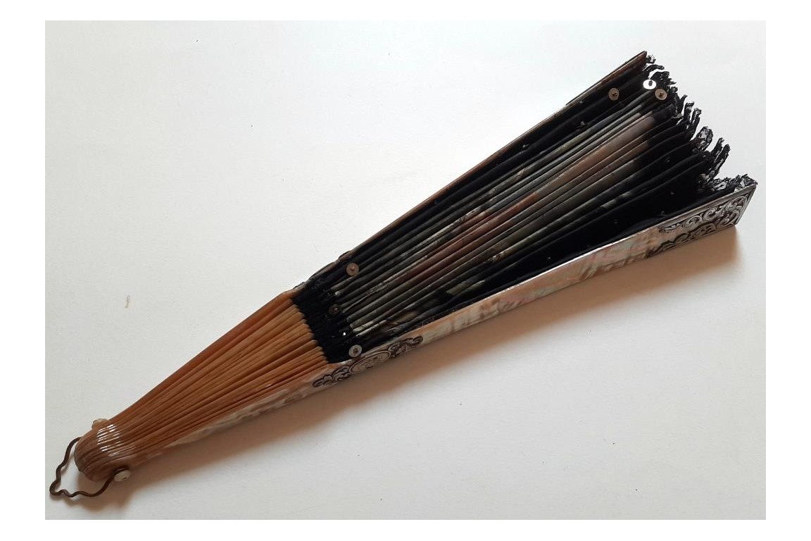 Female sensuality,  fan by Alexandre Courtines circa 1895