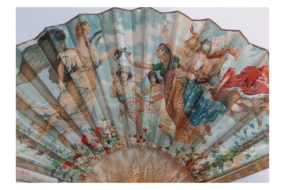 The Benedictine women,  advertising fan after Maurice Leloir, circa 1913