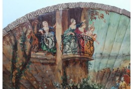 Dames de qualité saluant le roi, éventail d'après Maurice Leloir, début XXème siècle