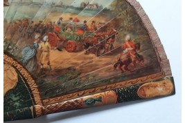 Dames de qualité saluant le roi, éventail d'après Maurice Leloir, début XXème siècle