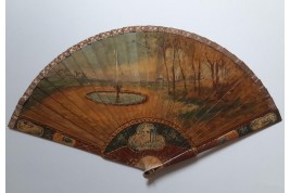 Dames de qualité saluant le roi, éventail d'après Maurice Leloir, début XXème siècle