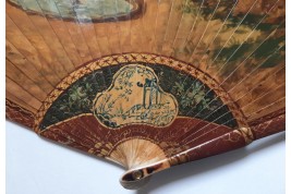 Dames de qualité saluant le roi, éventail d'après Maurice Leloir, début XXème siècle