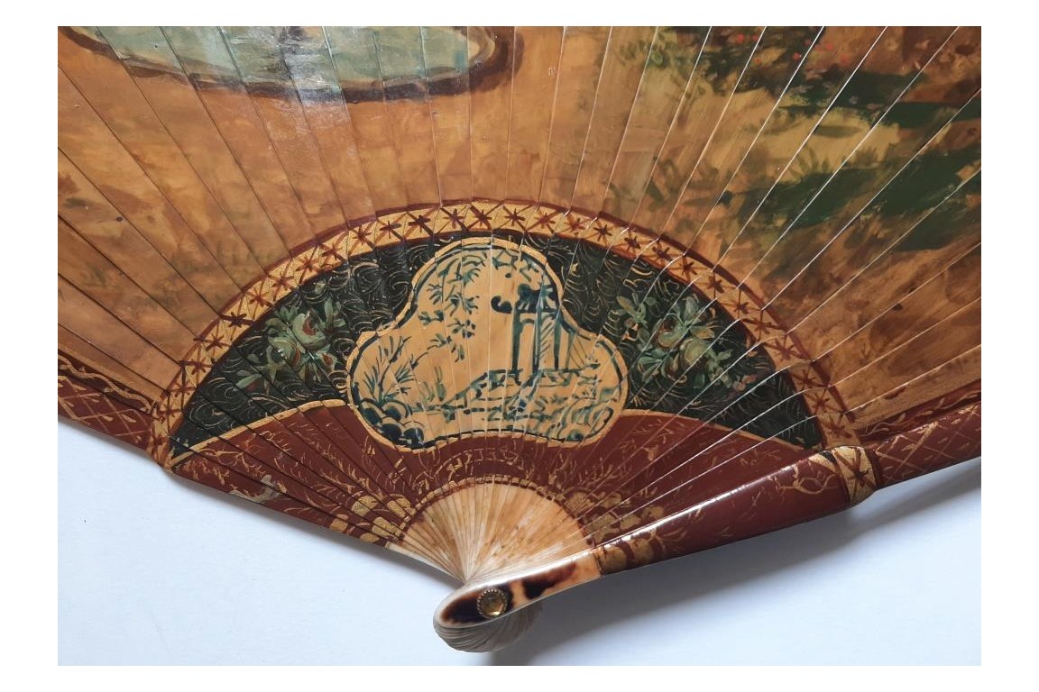 Ladies greeting the king,  fan after Maurice Leloir, early 20th century