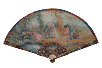 The gallantry of both sexes,  19th-century pastiche fan