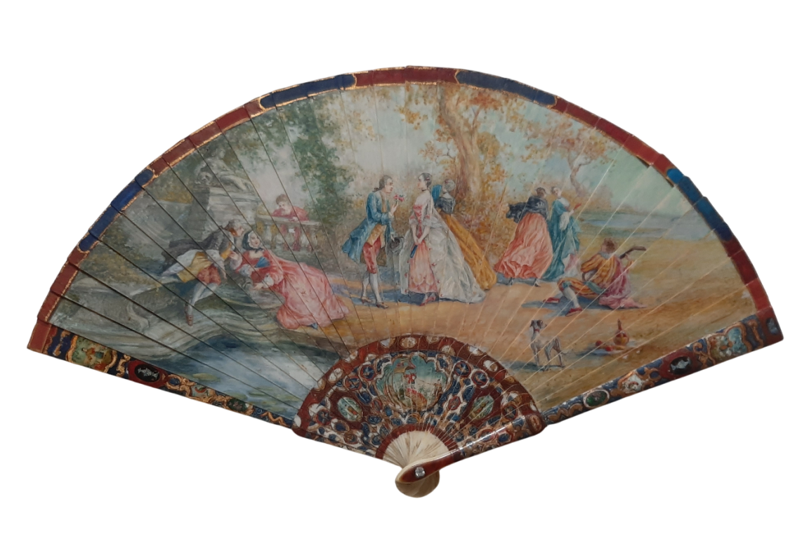 The gallantry of both sexes,  19th-century pastiche fan