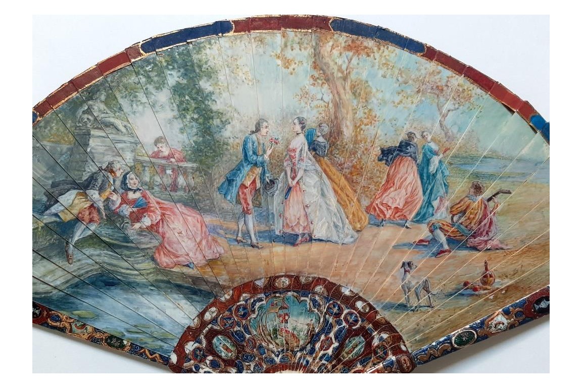 The gallantry of both sexes,  19th-century pastiche fan
