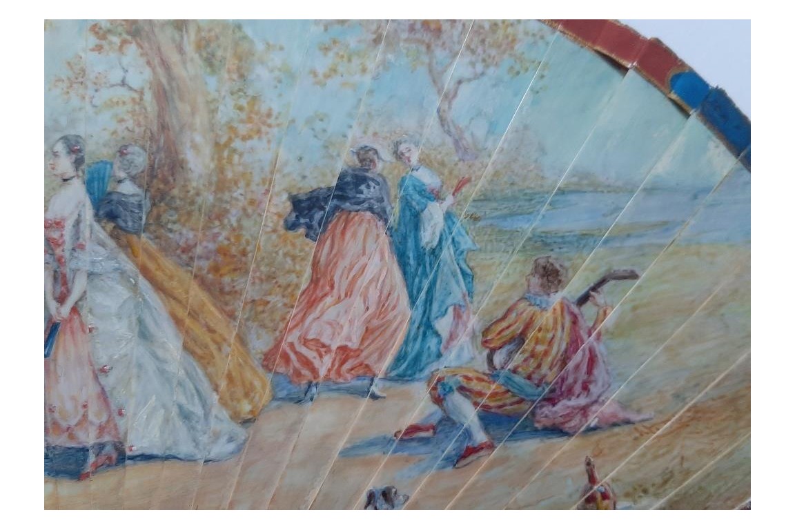 The gallantry of both sexes,  19th-century pastiche fan