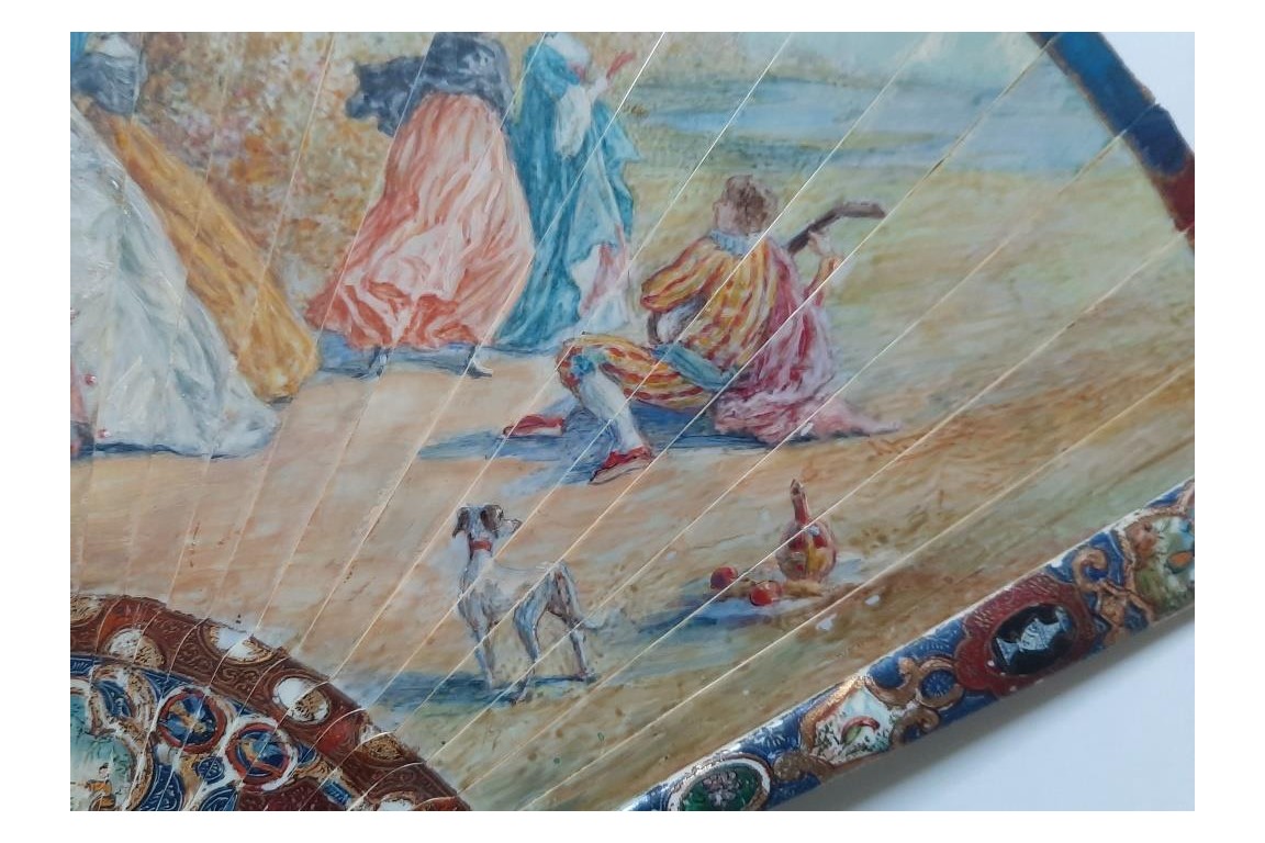 The gallantry of both sexes,  19th-century pastiche fan