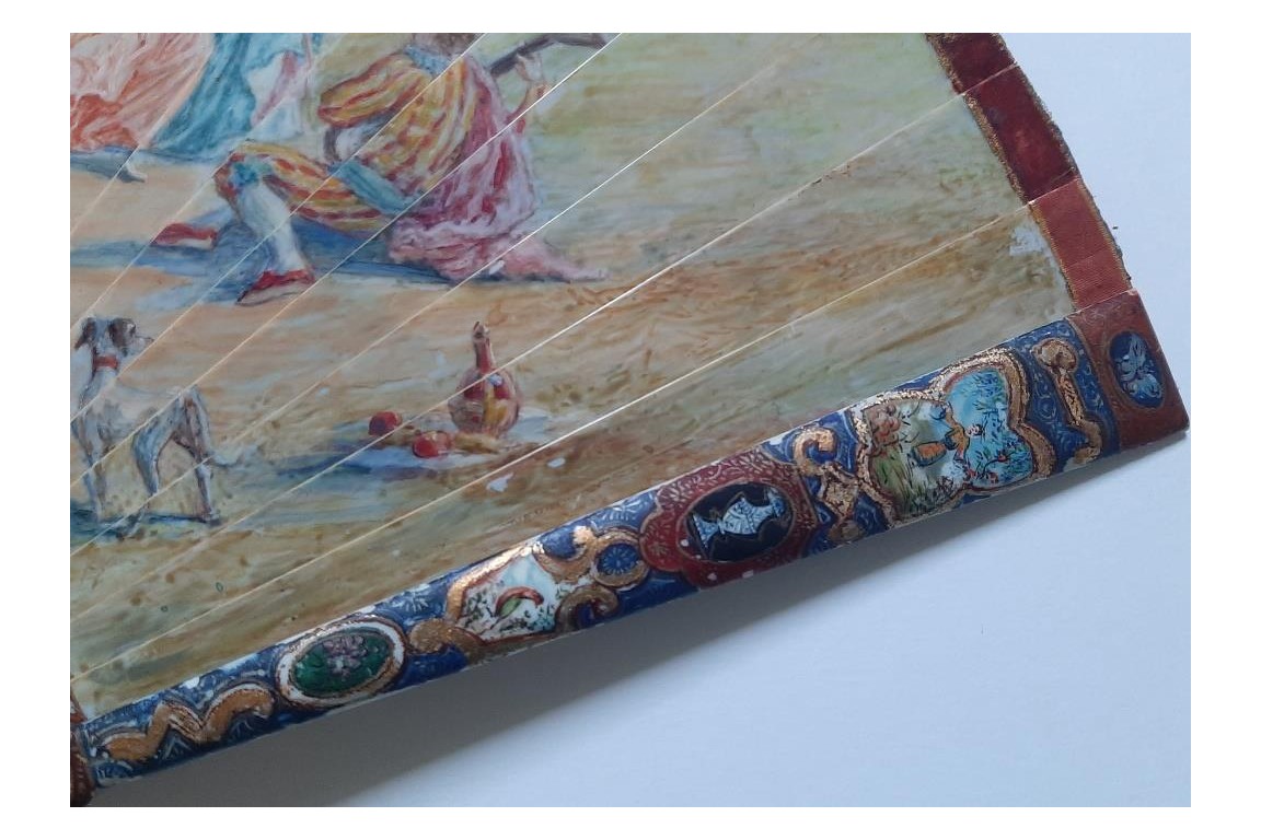 The gallantry of both sexes,  19th-century pastiche fan