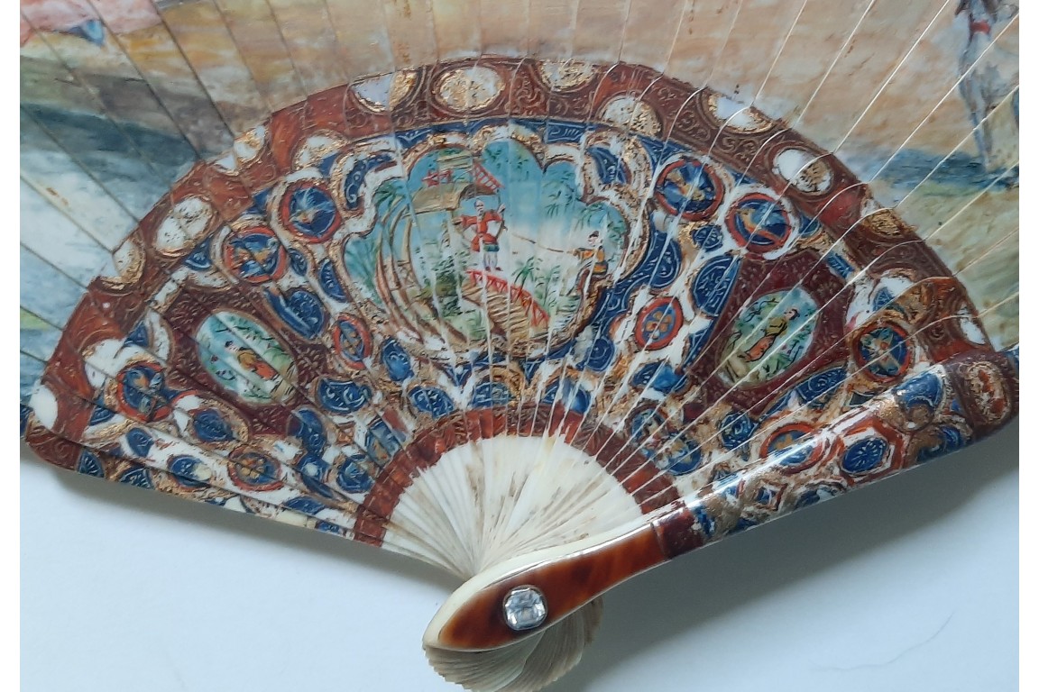 The gallantry of both sexes,  19th-century pastiche fan