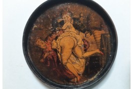 Husband spanking his wife, curiosa snuffbox 19th century