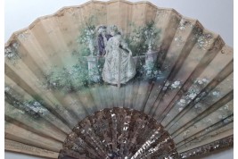 Lovers, fan by Méry, circa 1900