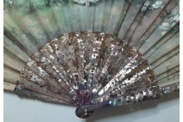 Lovers, fan by Méry, circa 1900