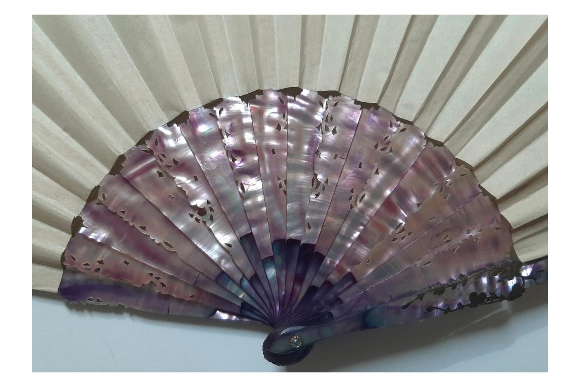 Lovers, fan by Méry, circa 1900