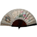 Belle aux oeillets, éventail d'époque Second Empire
