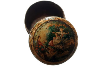La surprise d'amour, boîte en bergamote d'après Fragonard. Fin XVIIIème siècle