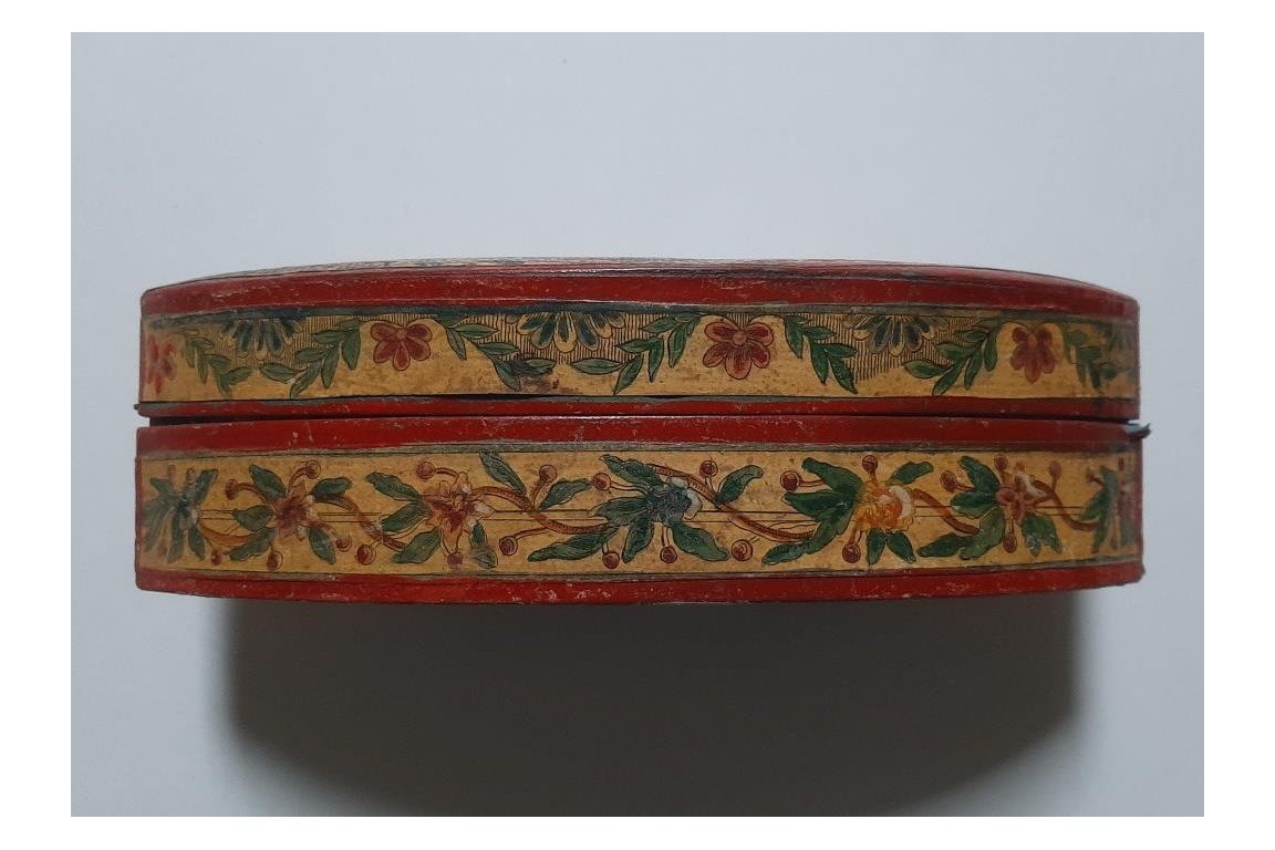 Woman at her toilette, arte povera box, 18th century