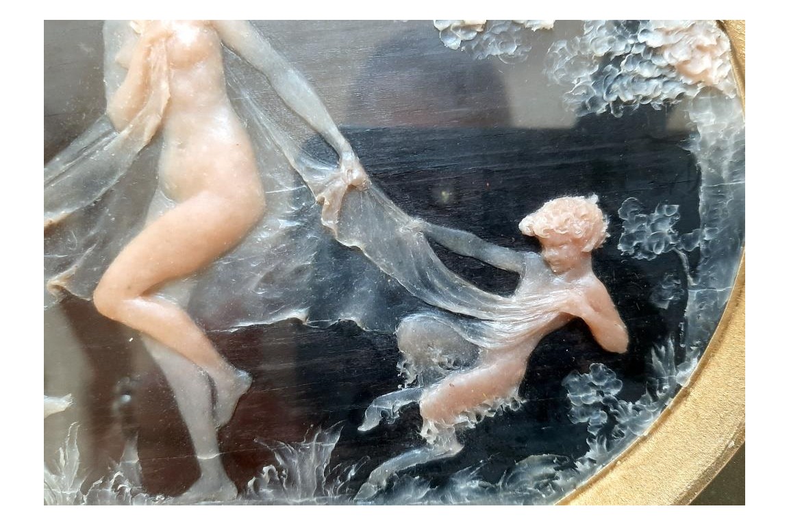 Nudité d'une nymphe. Cire de Joe Descomps, période art nouveau