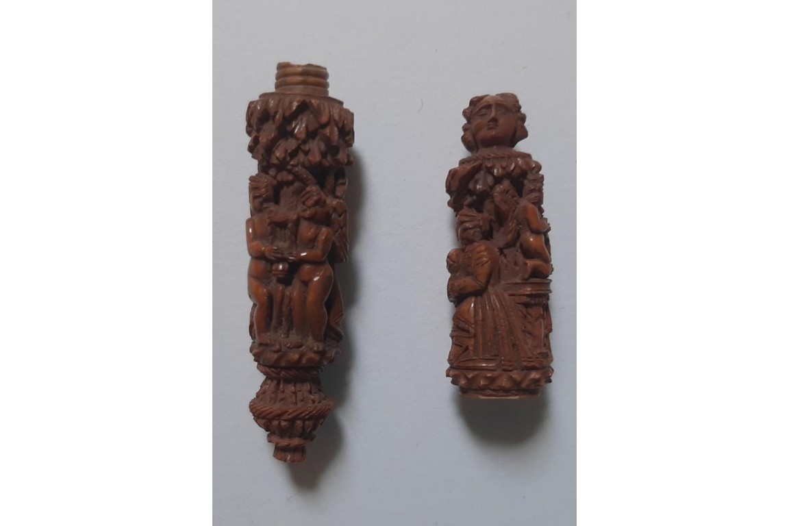 Wedding needle cases, folk art early 19th century