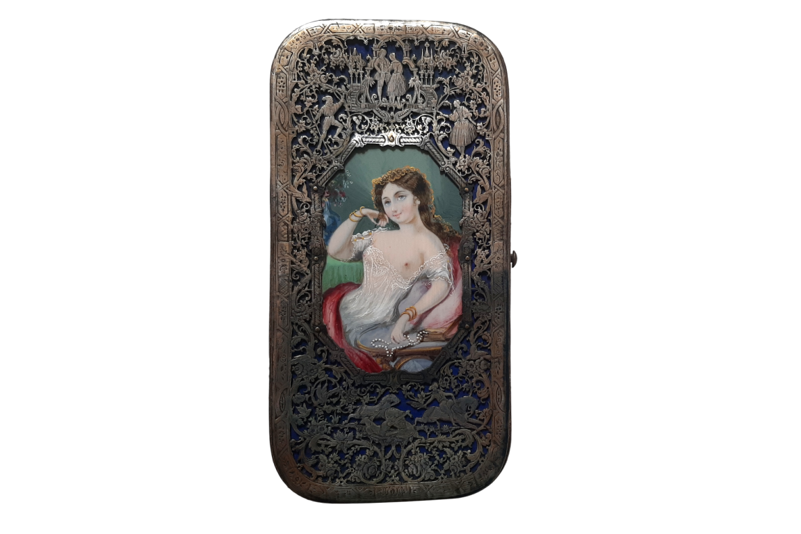 Courtisane aux perles, étui à cigares vers 1850-70