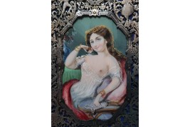 Courtisane aux perles, étui à cigares vers 1850-70