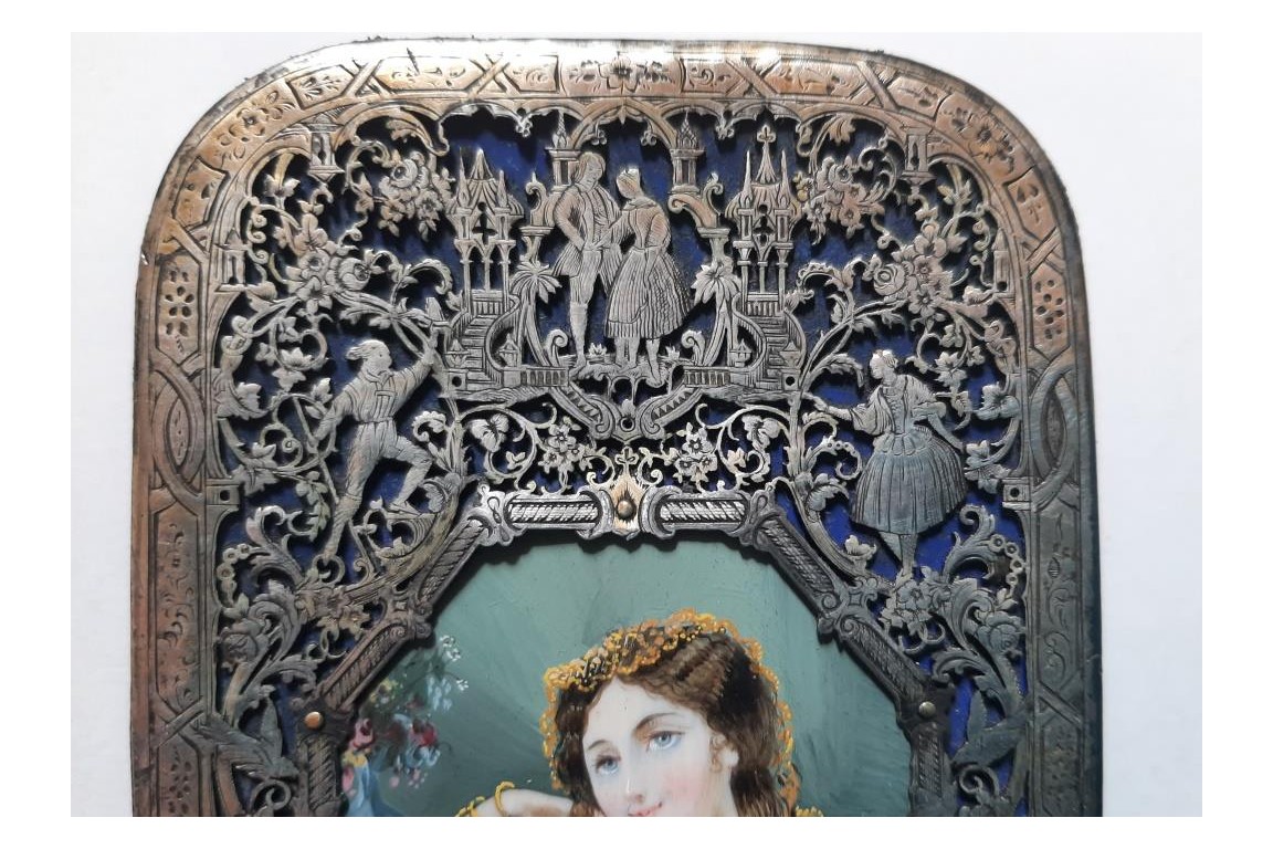 Courtisane aux perles, étui à cigares vers 1850-70