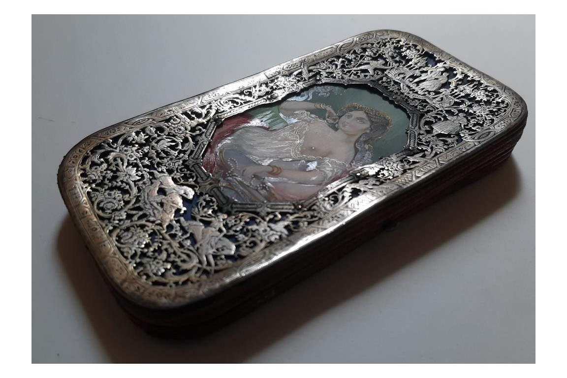 Courtisane aux perles, étui à cigares vers 1850-70