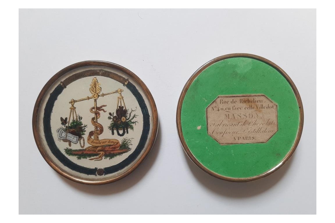 Sweets for friendship, candy box from confectioner Masson 1830