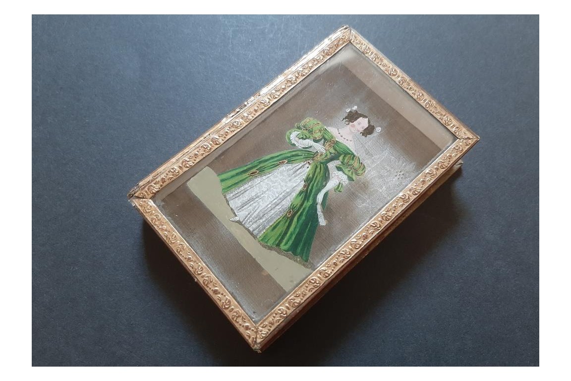 Elegant Mademoiselle George. Candy box circa 1833