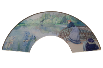 Woman's reverie, fan design by Meunié, period Belle Époque