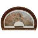 L'enfant et la chasse, feuille d'éventail du peintre Marcius-Simons, fin XIXème siècle