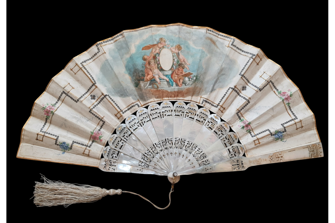 Pour une future mariée, éventail vers 1870