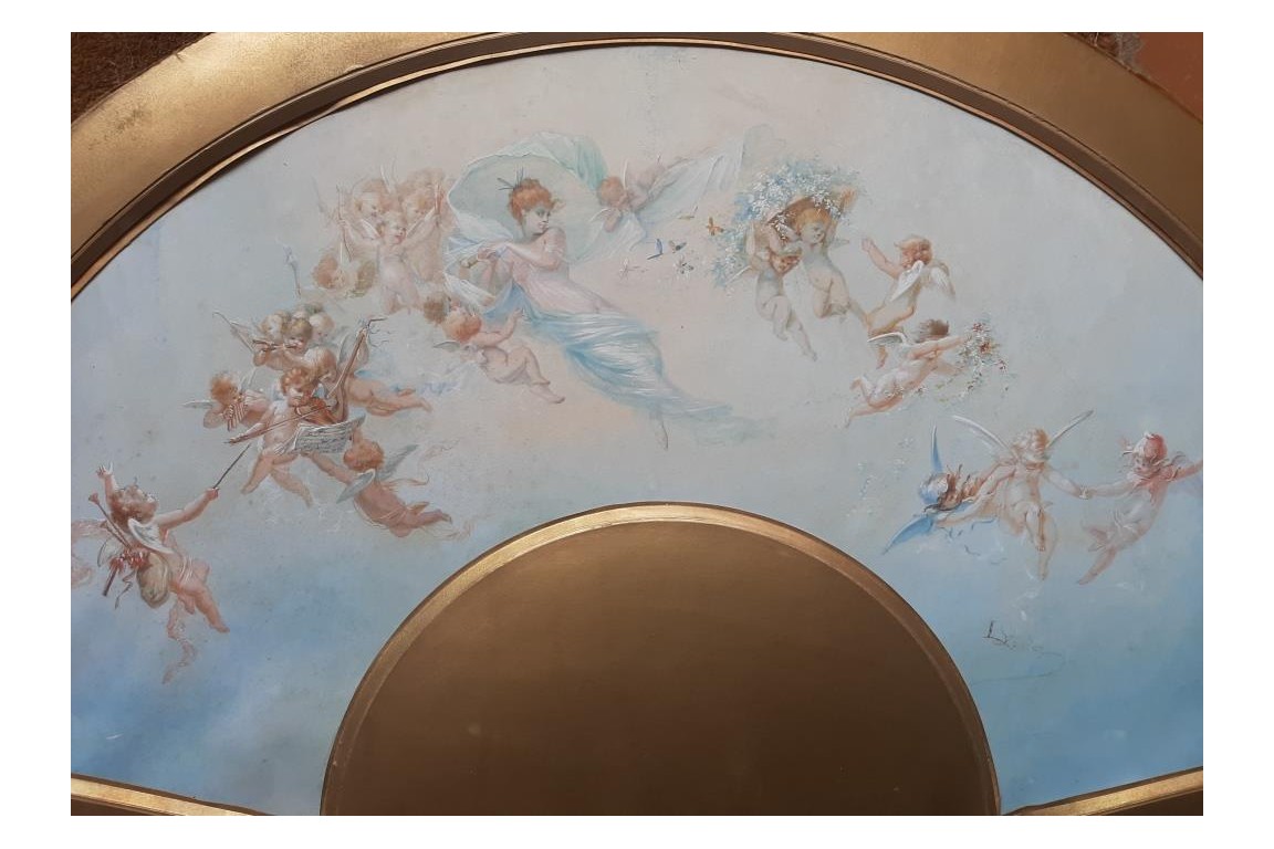 Nymph of the Lovers, fan leaf, Belle Époque period
