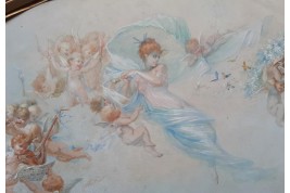 Nymph of the Lovers, fan leaf, Belle Époque period