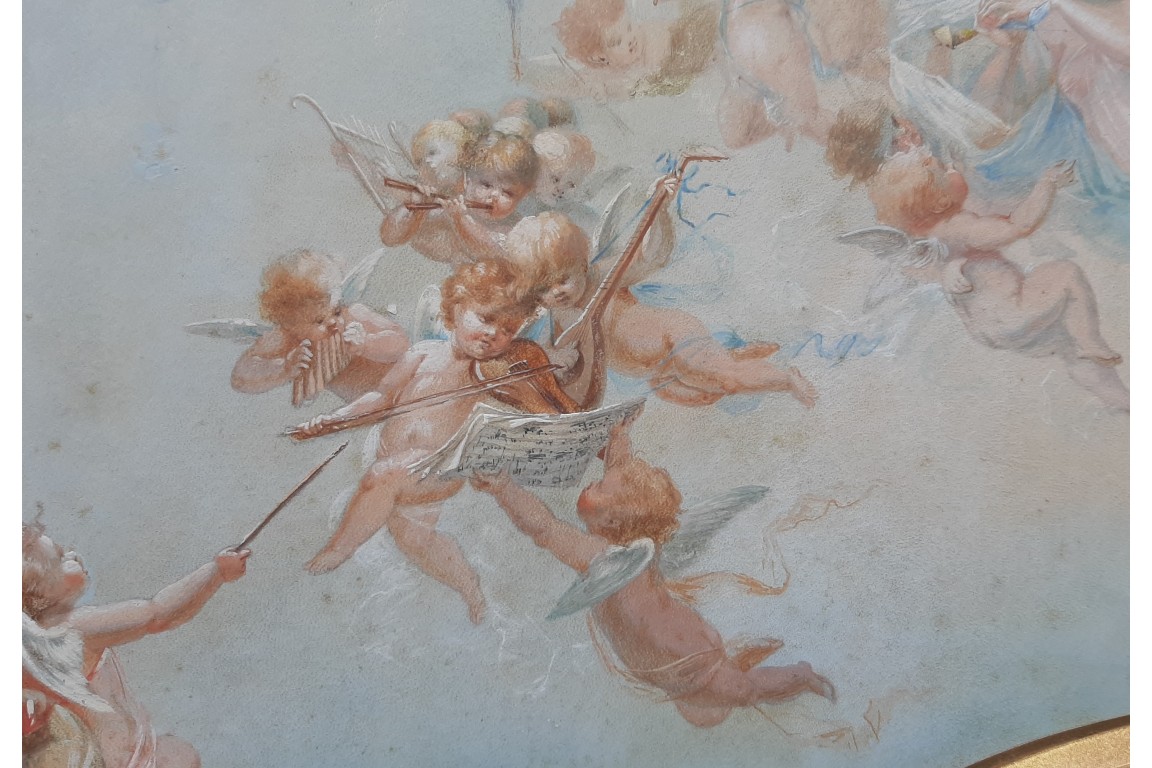 Nymph of the Lovers, fan leaf, Belle Époque period