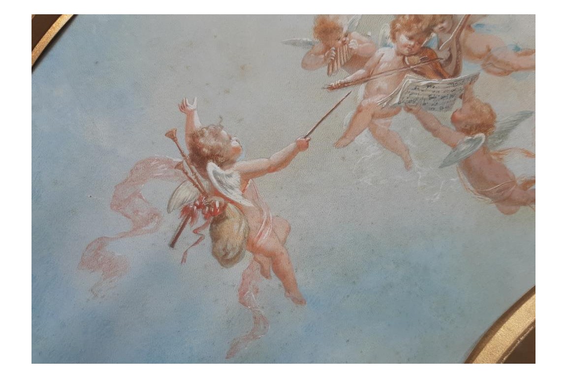 Nymph of the Lovers, fan leaf, Belle Époque period