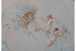Nymph of the Lovers, fan leaf, Belle Époque period