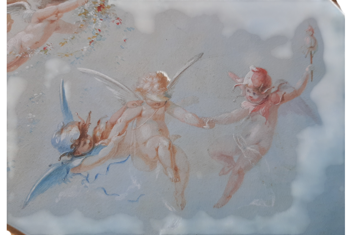 Nymph of the Lovers, fan leaf, Belle Époque period