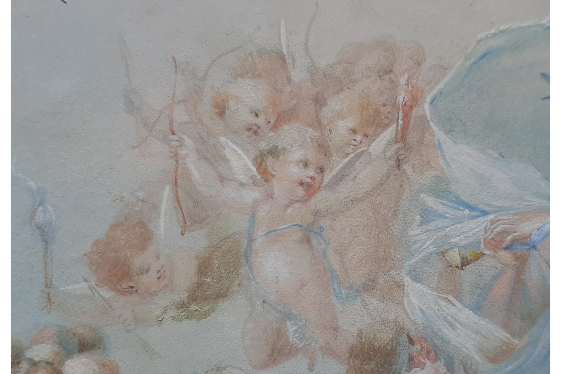 Nymph of the Lovers, fan leaf, Belle Époque period